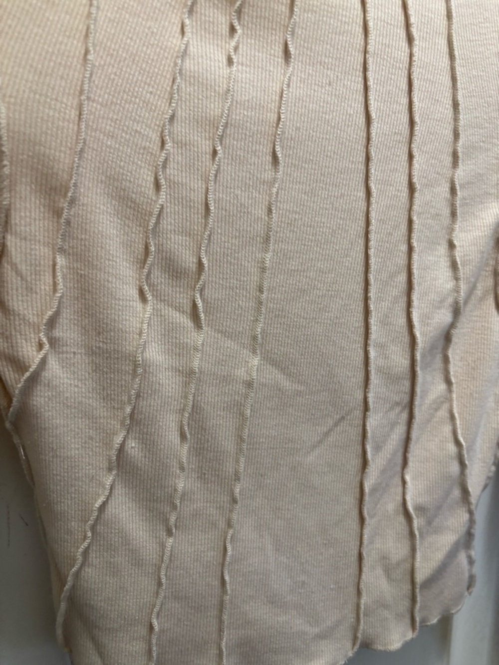 12th Tribe Women’s Cream Long-Sleeve Ribbed Knit Top - Picture 3 of 7